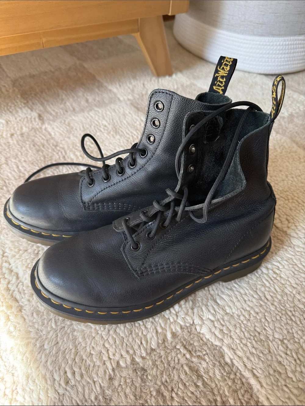 Dr. Martens Black Vegan Leather Lace-Up Boots